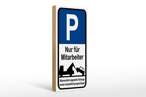 Holzschild Parken 10x27cm Parkplatzschild nur Mitarbeiter