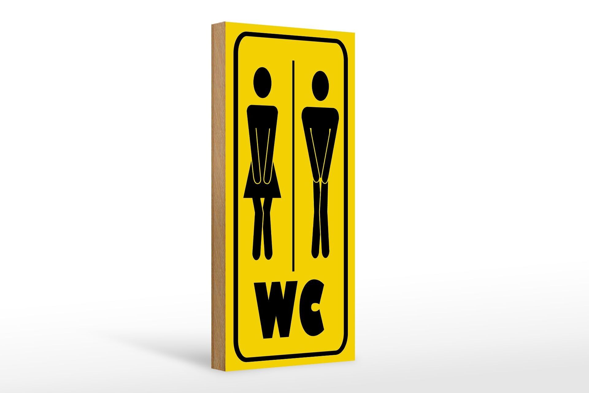 Cartello in legno nota 10x27 cm pittogramma WC murale