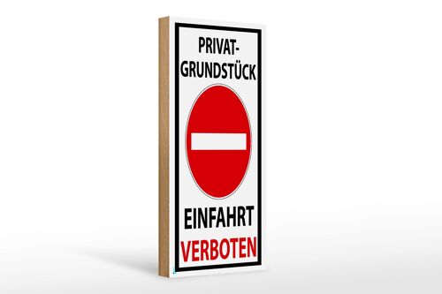 Holzschild Halteverbot 10x27cm Privat Einfahrt verboten