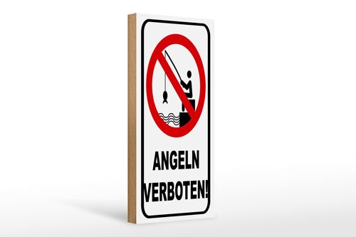 Holzschild Hinweis 10x27cm Angeln verboten Warnschild