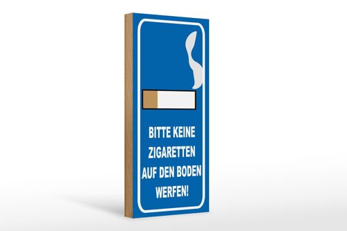 Holzschild Hinweis 10x27cm bitte keine Zigaretten