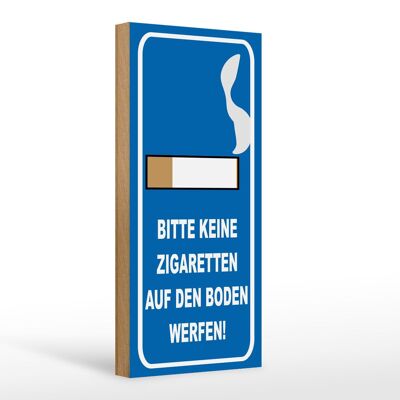 Panneau en bois 10x27cm s'il vous plaît pas de cigarettes