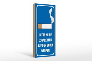 Panneau en bois 10x27cm s'il vous plaît pas de cigarettes 1