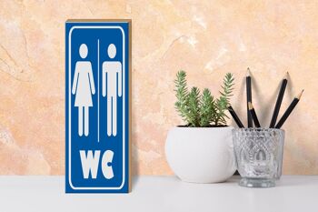 Panneau en bois note 10x27cm pictogramme toilette décoration murale toilette 3