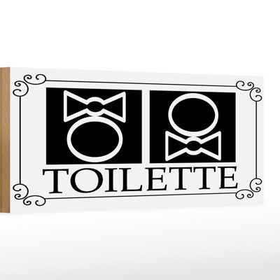 Holzschild Hinweis 27x10cm WC Piktogramm Toilette