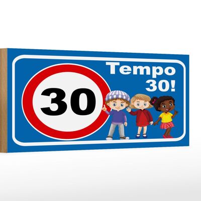 Letrero de madera nota 27x10cm Tempo 30 niños