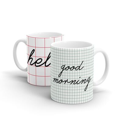 Typographie de tasse - Bonjour
