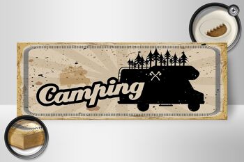 Panneau en bois rétro 27x10cm vintage camping camping-car 2