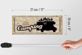 Panneau en bois rétro 27x10cm vintage camping camping-car 4