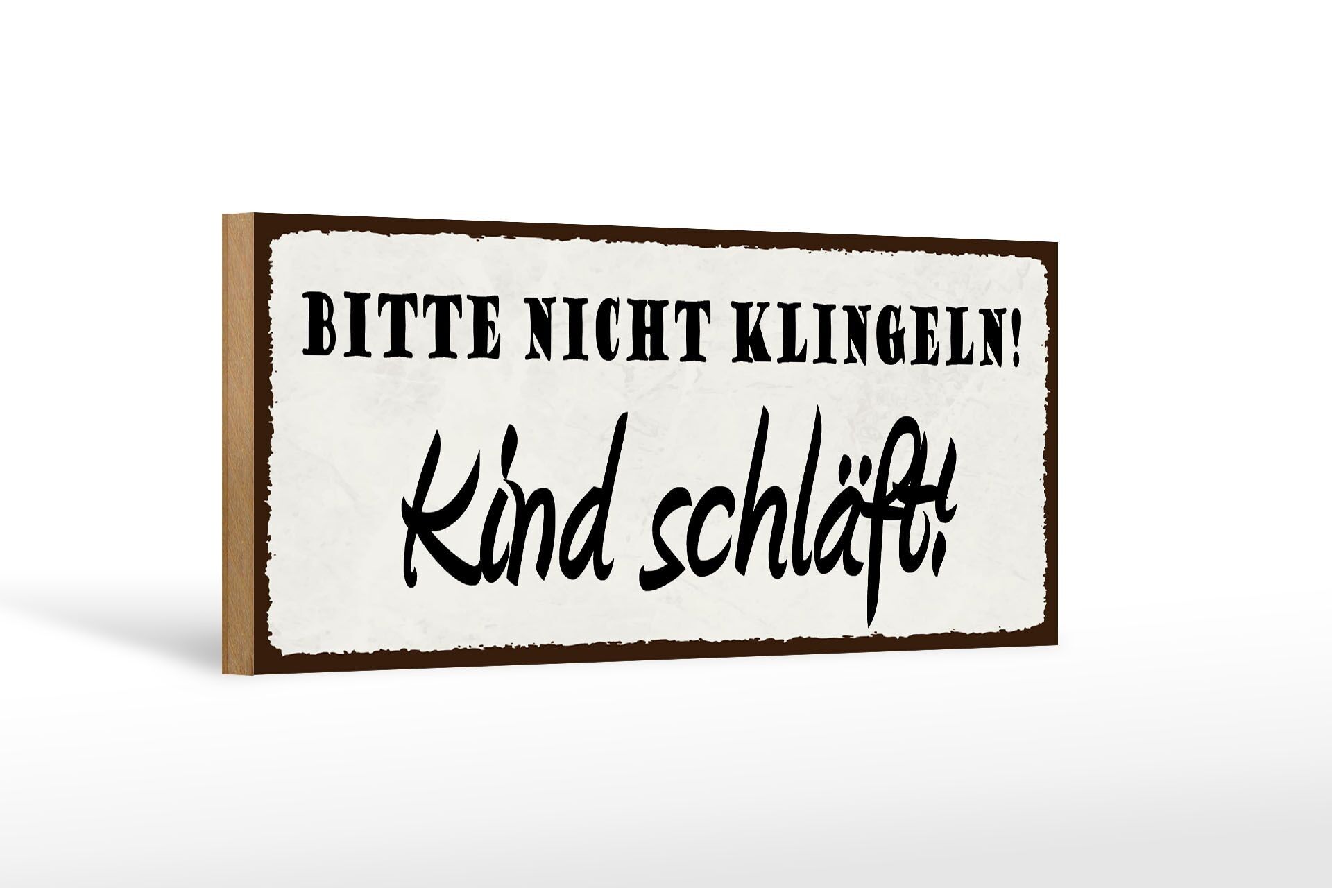 Cartello in legno 27x10 cm "Non suonare il campanello" il bambino dorme