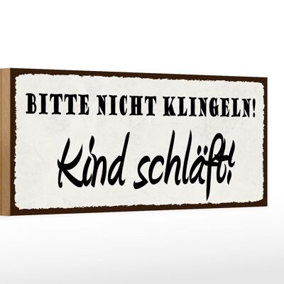 Holzschild Hinweis 27x10cm nicht klingeln Kind schläft