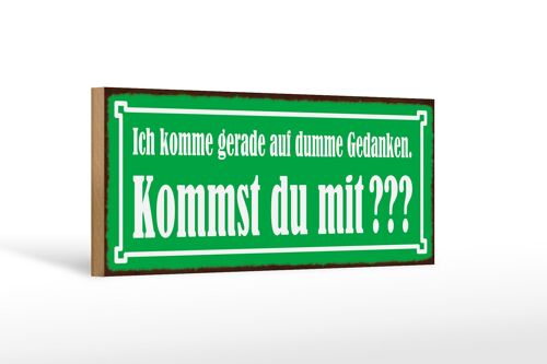 Holzschild Spruch 27x10cm kommst du mit auf dumme Gedanken