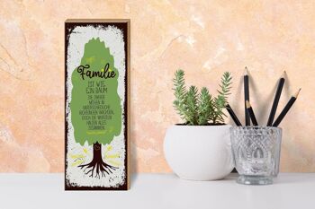 Panneau en bois disant que la famille est un arbre, gardez tout ensemble 10x27 cm 3