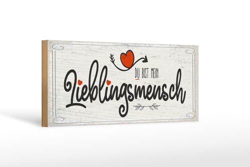 Holzschild Spruch Du bist mein Lieblingsmensch Herz 27x10cm