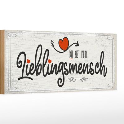 Holzschild Spruch Du bist mein Lieblingsmensch Herz 27x10cm