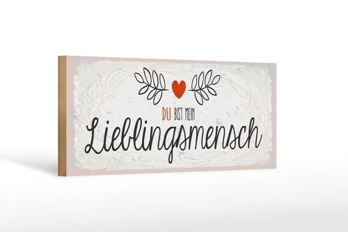 Holzschild Spruch Du mein Lieblingsmensch Herz 27x10cm