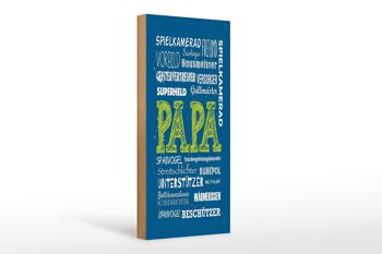 Panneau en bois disant Papa Super-Héros Modèle Protecteur 10x27cm 1