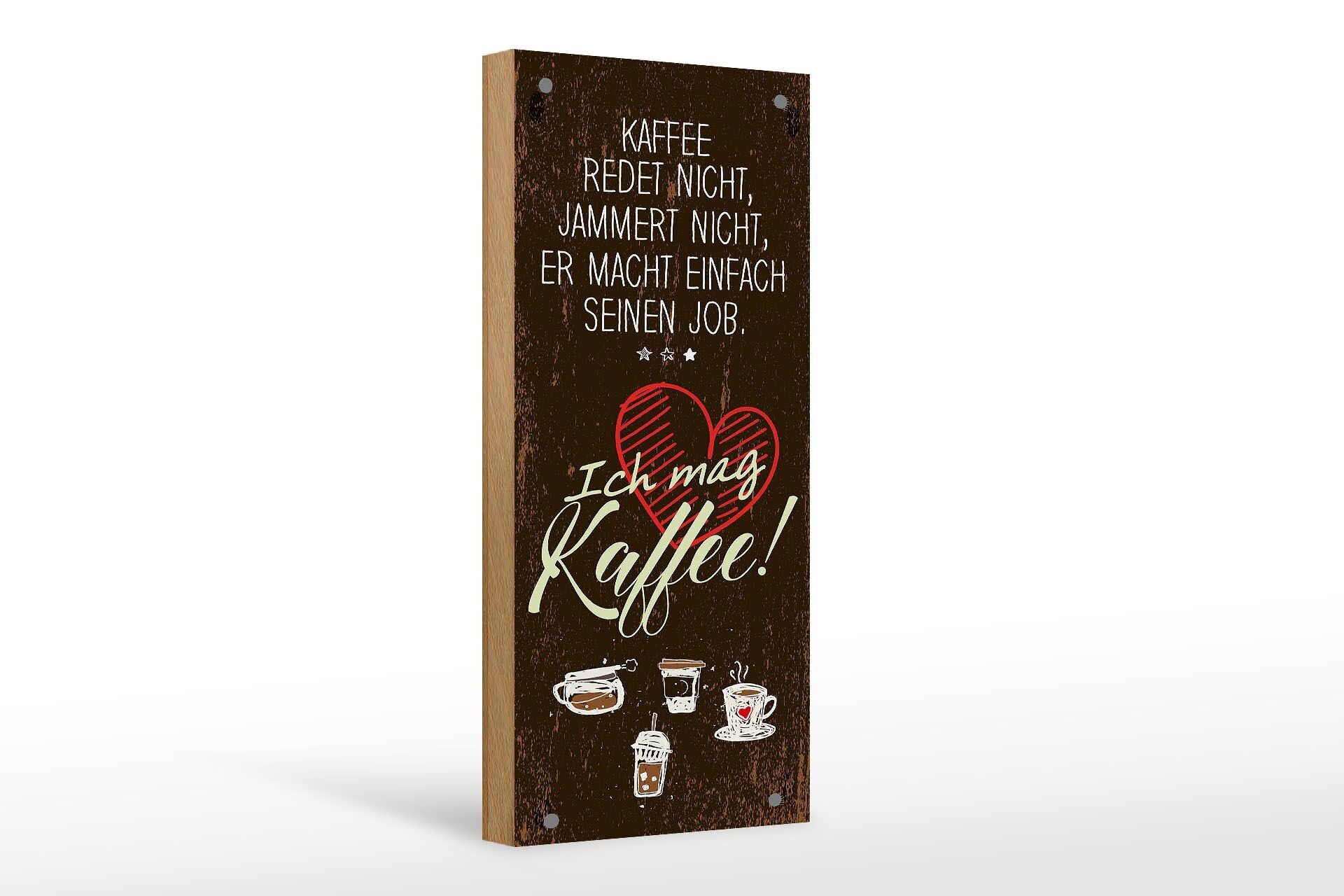 Cartello in legno con scritta "Mi piace il caffè" a forma di cuore 10x27 cm