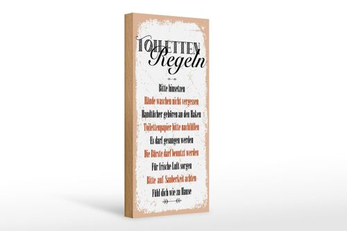 Holzschild Spruch lustig Toiletten Regeln 10x27cm