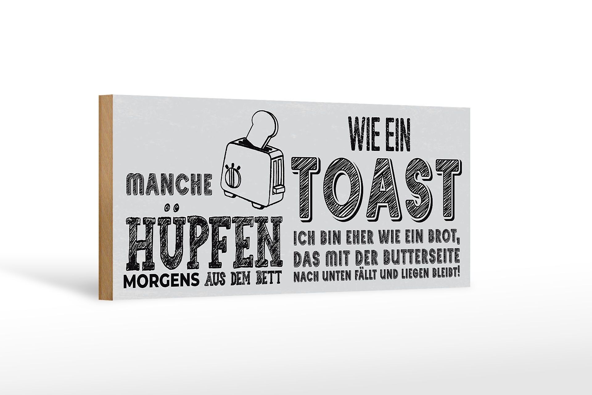 Cartel de madera que dice Me gusta el pan se cae 27x10cm