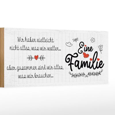 Cartello in legno con scritta Famiglia Non abbiamo tutto tranne 27x10 cm