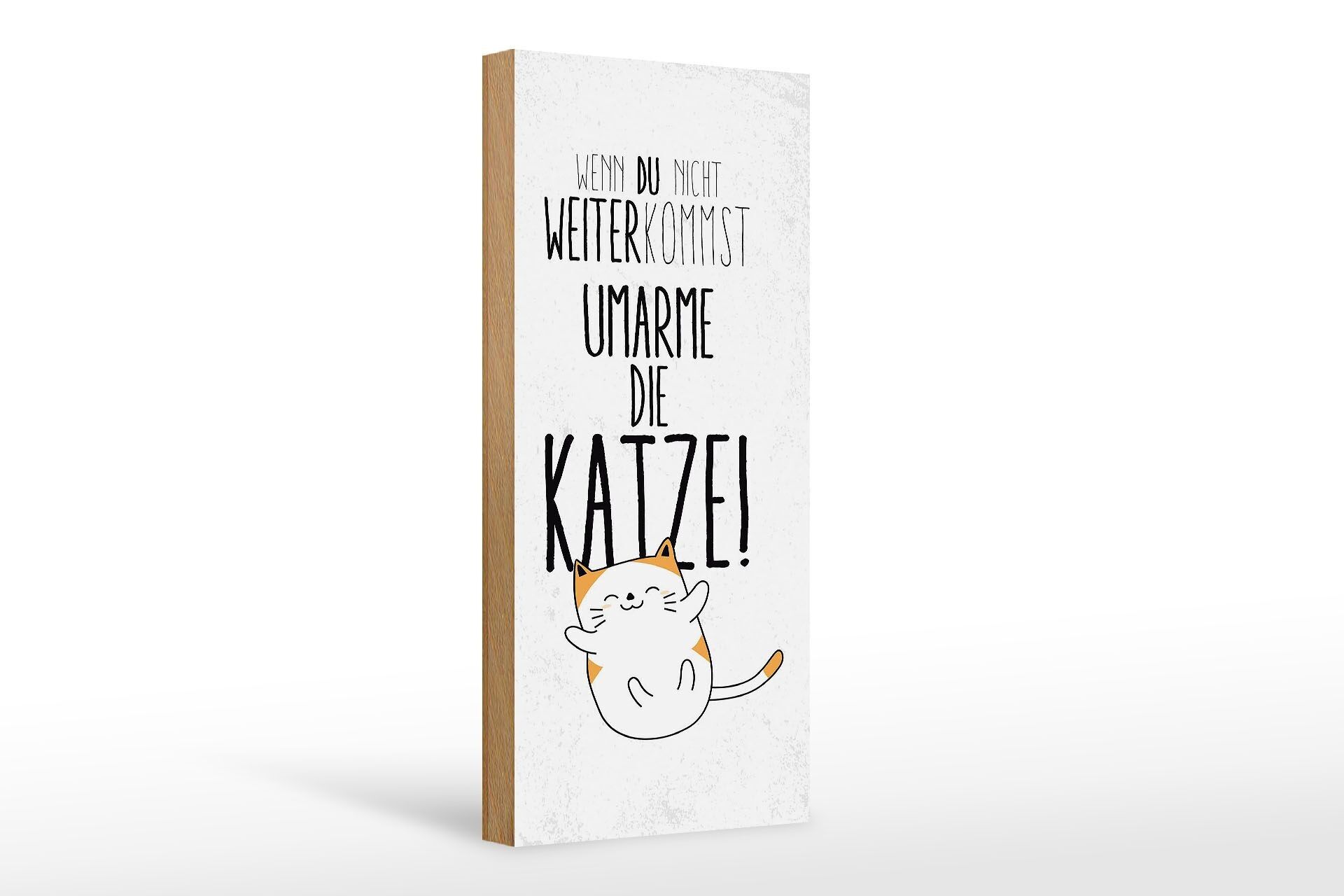 Cartel de madera que dice que el gato no puede llegar más lejos, abrazo 10x27cm