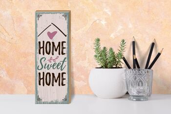 Panneau en bois disant Home sweet home 10x27cm 3