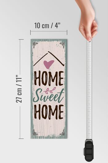 Panneau en bois disant Home sweet home 10x27cm 4