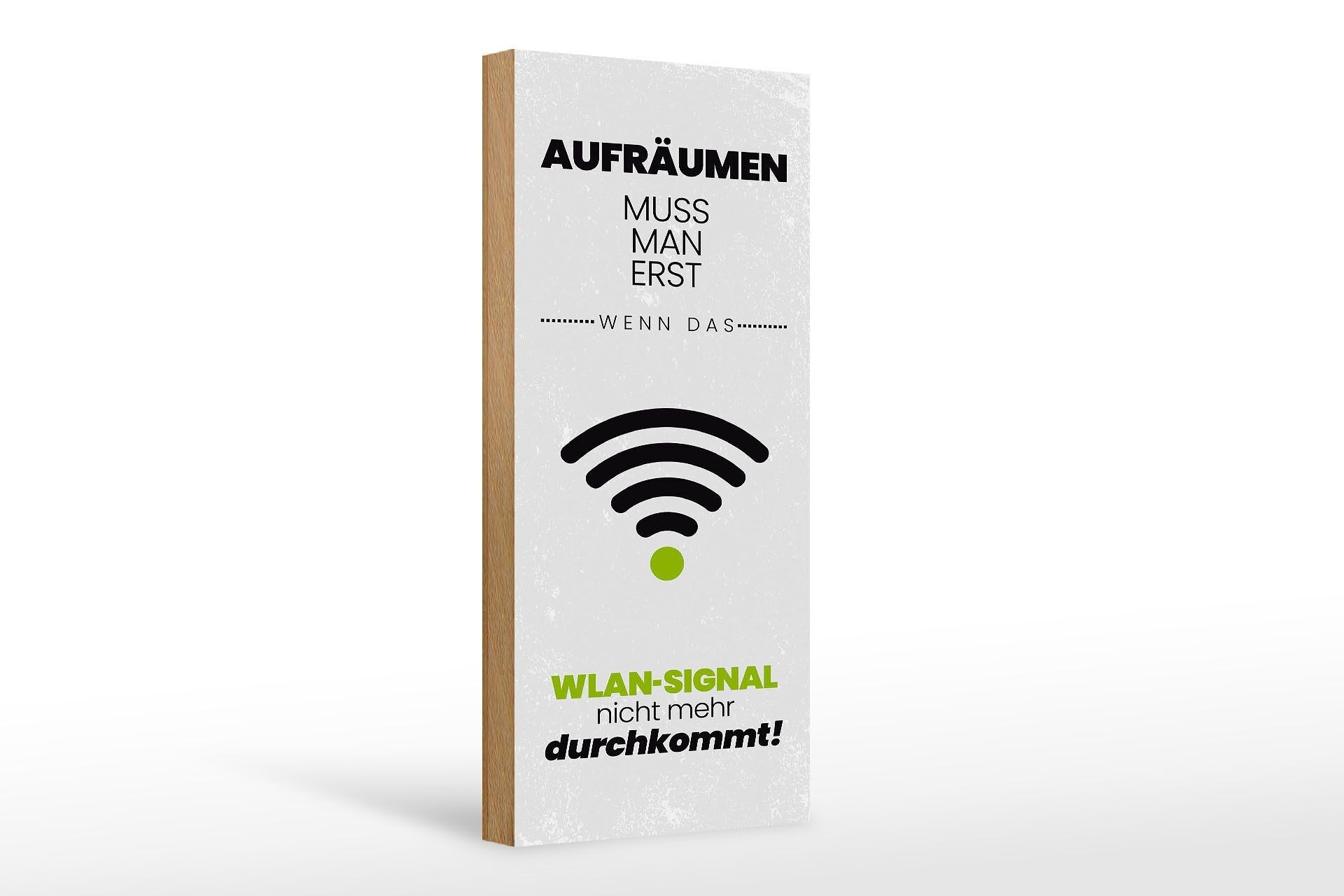 Cartello in legno con scritta "Riordinare solo quando il WiFi non è disponibile" 10x27 cm