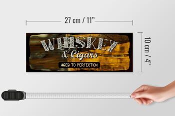Panneau en bois indiquant Whisky & Cigars à la perfection 27x10cm 4