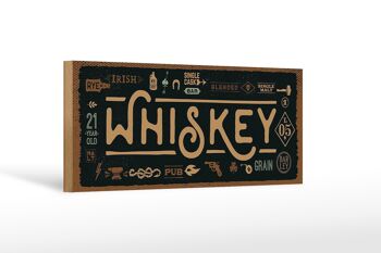 Panneau en bois indiquant Whisky blended Irish pub 27x10cm 1