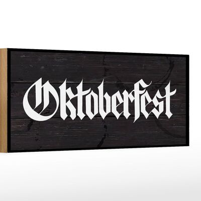 Cartel de madera festival Oktoberfest celebraciones de la cerveza Munich 27x10cm