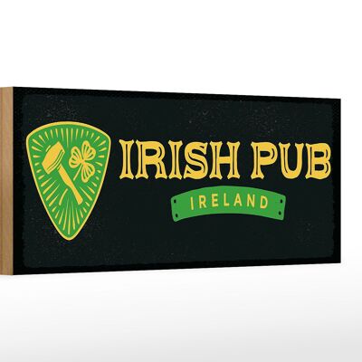 Cartello in legno con scritta Irlanda Irish Pub 27x10 cm