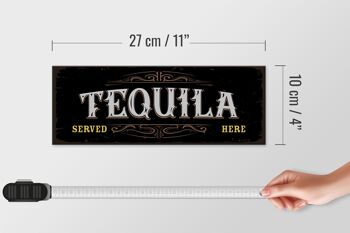 Panneau en bois disant Tequila servie ici 27x10cm 4
