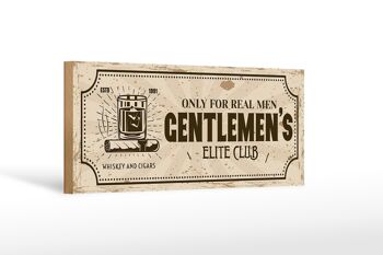 Panneau en bois disant Whisky Cigars Elite Club Real Men 27x10cm 1