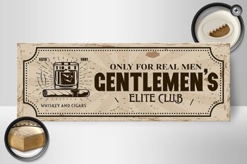Panneau en bois disant Whisky Cigars Elite Club Real Men 27x10cm 2