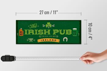 Panneau en bois indiquant Irlande Irish Pub Whisky Beer 27x10cm 4