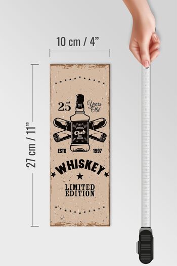 Panneau en bois disant Whisky 25 ans Edition Limitée 10x27cm 4