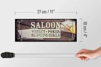 Panneau en bois disant Saloon Whisky Poker Dancing 27x10cm 4