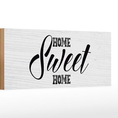 Cartello in legno con scritta Home Sweet Home 27x10 cm