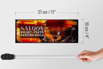 Panneau en bois disant Saloon Whiskey Poker Cigar Girls 27x10cm 4