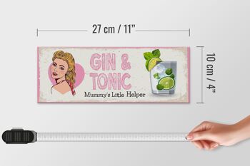 Panneau en bois disant Gin & Tonic Mummy's Little Helper 27x10cm 4