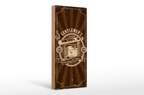 Holzschild Spruch Gentlemen`s Club Whiskey & Cigars 10x27cm