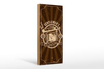 Panneau en bois indiquant Gentlemen's Club Whisky & Cigars 10x27cm 1