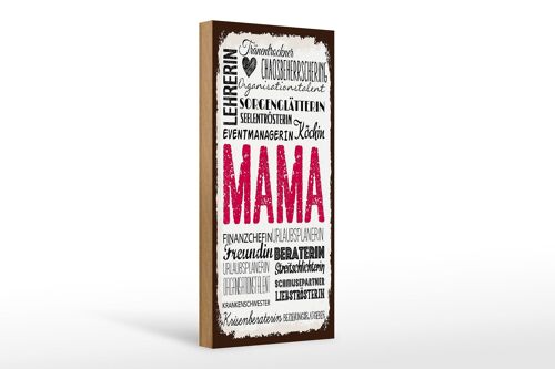 Holzschild Spruch Mama Lehrerin Freundin Köchin 10x27cm