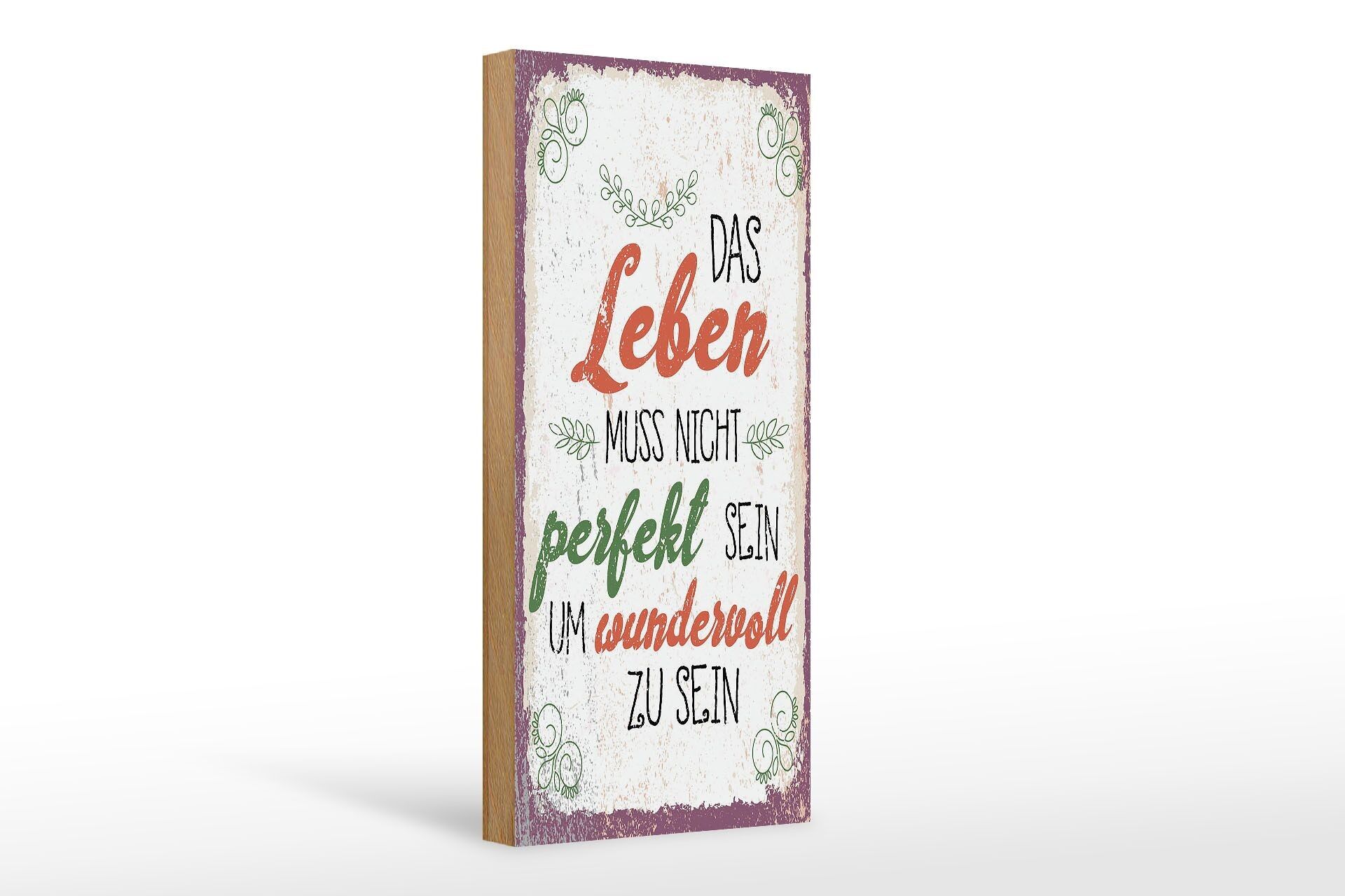 Cartello in legno che dice che la vita non deve essere perfetta, 10x27 cm