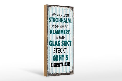 Holzschild Spruch Wenn der letzte Strohhalm an 10x27cm