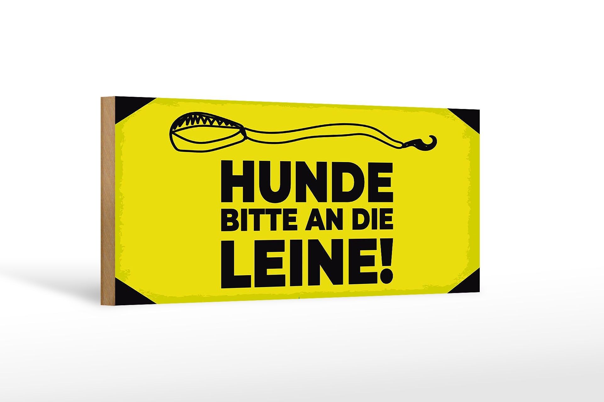 Cartello in legno per cani, cani per favore al guinzaglio 27x10 cm