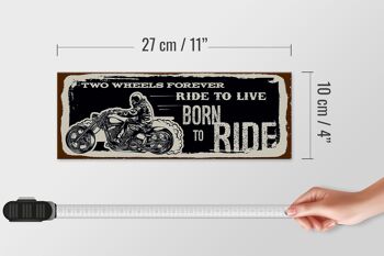 Panneau en bois disant Ride to live Born to ride 27x10cm 4