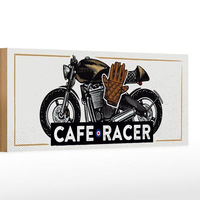 Panneau en bois Moto Café Racer Moto 27x10cm